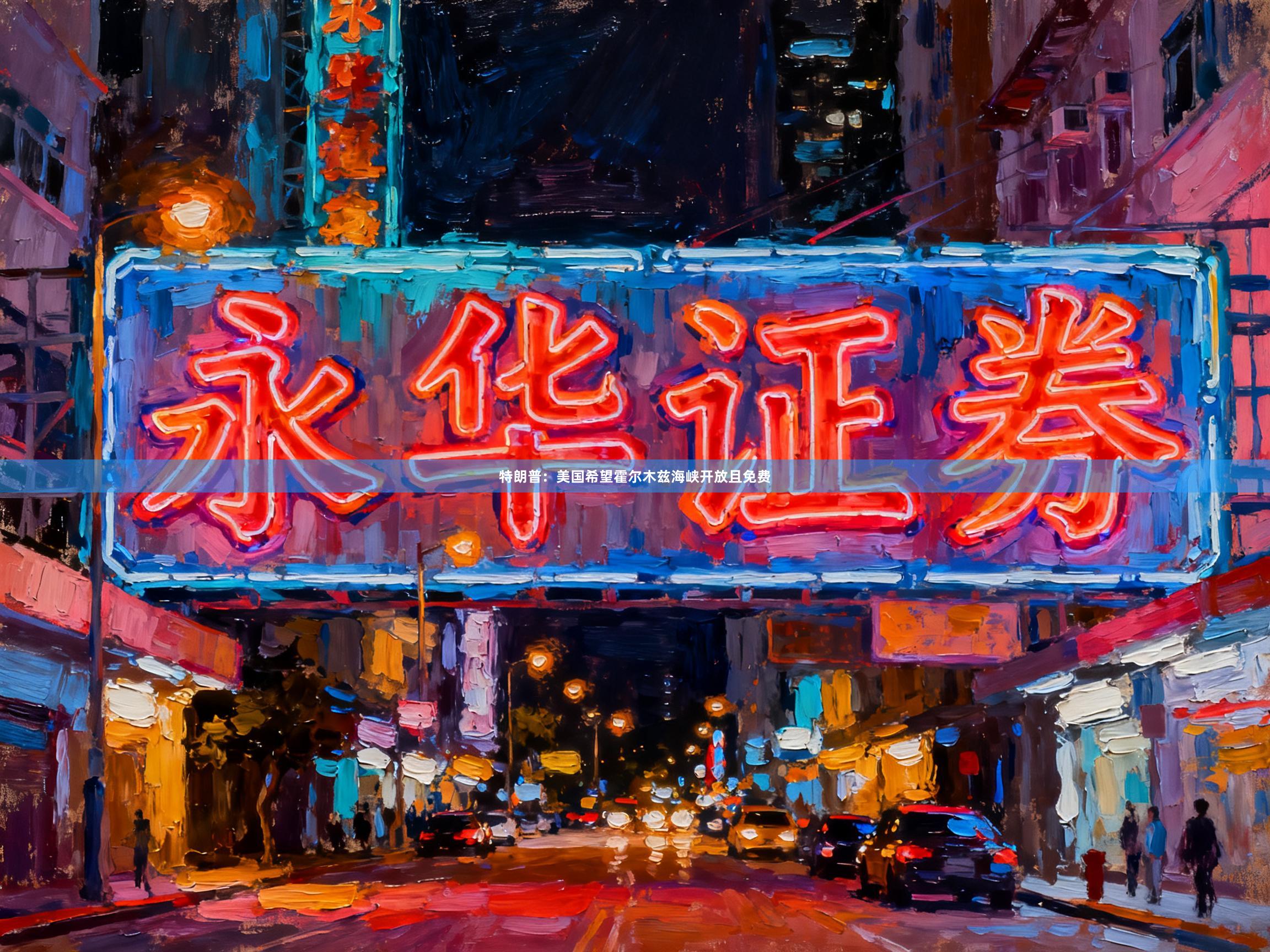 特朗普：美国希望霍尔木兹海峡开放且免费